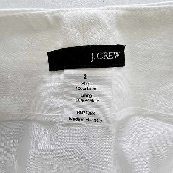 J. Crew 100% Linen Lined Ivort Straight-leg Pants Women's 2‎ Vacation Coastal - Picture 7 of 10